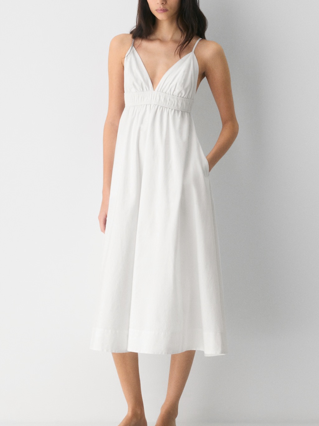 Aritzia White Poplin Maxi Dress
